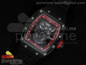 RM 052 Skull Watch Red PVD Skull Dial on Black Rubber Strap Jap Quartz