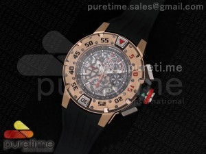 RM032 47mm RG Skeleton Dial on Black Rubber Strap A7750