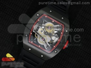 RM038 PVD Red Inner Bezel Skeleton Dial on Black Rubber Strap Jap Quartz