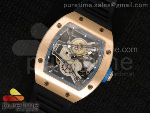 RM038 RG Blue Inner Bezel Skeleton Dial on Black Rubber Strap Jap Quartz