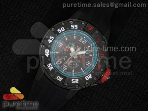 RM028 47mm RMF PVD Blue Inner Bezel Skeleton Dial on Black Rubber Strap A7750