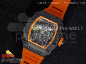 RM 035 Forge Carbon Orange Inner Bezel Skeleton Dial on Orange Rubber Strap MIYOTA9015