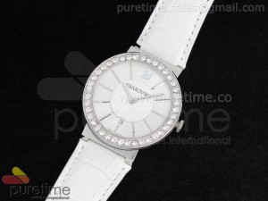 Citra Sphere SS White Dial on White Leather Strap ETA Quartz