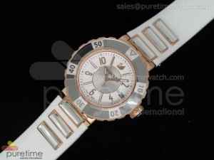 Octea Sport RG White Dial on White Rubber Strap RONDA Quartz