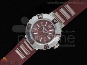 Octea Sport SS Deep Red Dial on Deep Red Rubber Strap RONDA Quartz