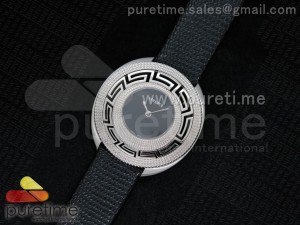 Destiny Spirit SS Black Dial on Black Leather Strap ETA Quartz