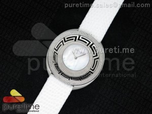 Destiny Spirit SS White MOP Dial on White Leather Strap ETA Quartz