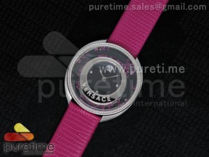 Destiny Spirit SS Black Dial on Purple Leather Strap ETA Quartz