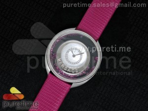 Destiny Spirit SS White Diamonds Dial on Purple Leather Strap ETA Quartz