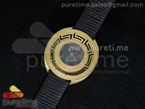 Destiny Spirit YG Black MOP Dial on Black Leather Strap ETA Quartz