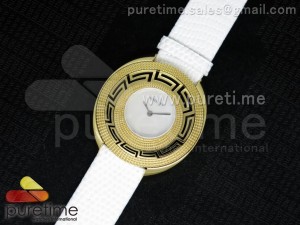 Destiny Spirit YG White Dial on White Leather Strap ETA Quartz