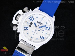 K24 WHT/SS Blue White Dial on Blue Rubber Strap Jap Quartz