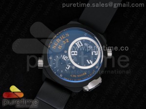 K32 PVD Black Dial with Orange Marker on Black Rubber Strap Jap Quartz