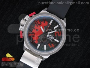 K35 PVD Black/Red Dial on Black Rubber Strap JAP Quartz