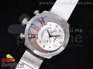 K38 SS Orange White Dial on White Rubber Strap Jap Quartz