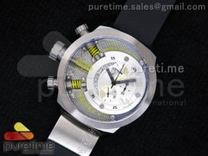 K38 SS Yellow White Dial on Black Rubber Strap Jap Quartz