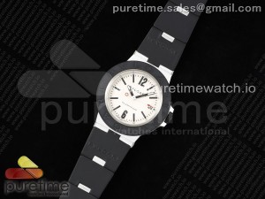 Aluminium Titanium BVF 1:1 Best Edition White Dial on Rubber Bracelet MIYOTA 9015