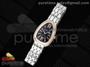 Serpenti Seduttori SS BVF 1:1 Best Edition Black Dial RG Bezel on SS Bracelet ETA Quartz