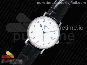 Classique Auto 5177 SS FKF 1:1 Best Edition White Dial Diamonds Bezel on Black Leather Strap MIYOTA 9015 V2