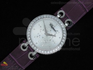 Xtravaganza Diamond SS White MOP Dial on Purple Leathe Strap