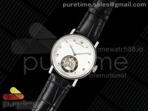 Classique Tourbillon SS RMS Best Edition White Roman Dial on Black Leather Strap Style 1