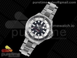 SuperOcean Automatic 44 TF 1:1 Best Edition Black/White Dial on SS Bracelet A2824