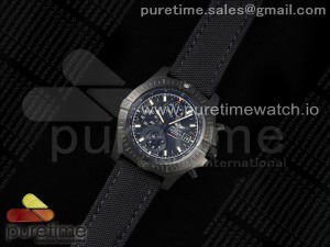 Chronomat Colt 44mm Chrono PVD EF 1:1 Best Edition Black Dial on Black Nylon Strap A7750