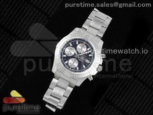 Chronomat Colt 44mm Chrono SS EF 1:1 Best Edition Black/Silver Dial on SS Bracelet A7750