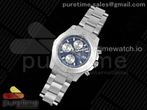 Chronomat Colt 44mm Chrono SS EF 1:1 Best Edition Blue/Silver Dial on SS Bracelet A7750