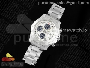 Chronomat Colt 44mm Chrono SS EF 1:1 Best Edition White/Black Dial on SS Bracelet A7750