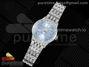 Navitimer Automatic 41mm SS TF 1:1 Best Edition Ice Blue Dial on SS Bracelet A2824