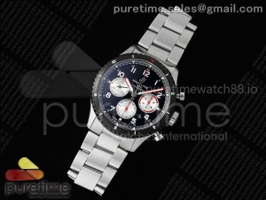 Navitimer 8 Chrono SS EF 1:1 Best Edition Black Dial Black Bezel on SS Bracelet A7750