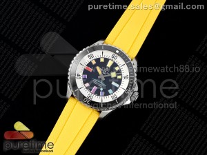 SuperOcean Automatic 42 SS TF 1:1 Best Edition Black Dial on Yellow Rubber Strap A2824