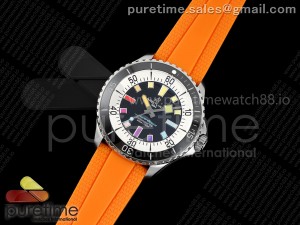 SuperOcean Automatic 42 SS TF 1:1 Best Edition Black Dial on Orange Rubber Strap A2824