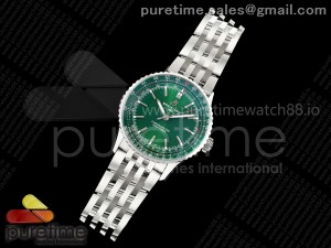 Navitimer 41 SS TF 1:1 Best Edition Green Dial on SS Bracelet A2824