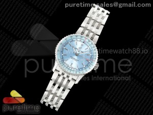 Navitimer 41 SS TF 1:1 Best Edition Ice Blue Dial on SS Bracelet A2824
