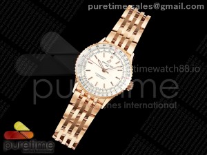 Navitimer 41 RG TF 1:1 Best Edition White Dial on RG Bracelet A2824