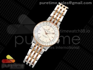 Navitimer 41 SS/RG TF 1:1 Best Edition White Dial on SS/RG Bracelet A2824