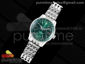 Navitimer 41 Date SS TF 1:1 Best Edition Green Dial on SS Bracelet A2824