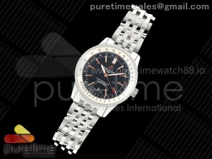 Navitimer 41 Date SS TF 1:1 Best Edition Black Dial on SS Bracelet A2824