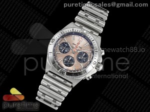 Chronomat B01 42mm SS TF 1:1 Best Edition RG/Black Dial on SS Bracelet A7750 V2
