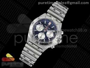 Chronomat B01 42mm SS TF 1:1 Best Edition Black/Silver Dial on SS Bracelet A7750 V2
