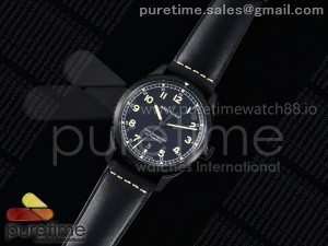Navitimer 8 Automatic 41mm PVD TF 1:1 Best Edition Black Dial on Black Leather Strap A2824