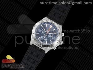 Chronomat B01 42mm SS TF 1:1 Best Edition Blue Dial on Black Rouleaux Strap A7750 V2