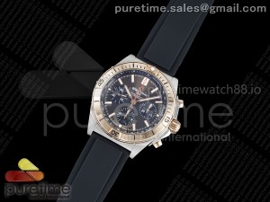 Chronomat B01 42mm SS/RG TF 1:1 Best Edition Brown Dial on Black Rubber Strap A7750 V2