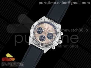 Chronomat B01 42mm SS TF 1:1 Best Edition RG/Black Dial on Black Rubber Strap A7750 V2