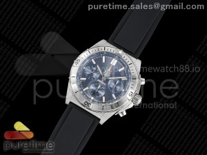 Chronomat B01 42mm SS TF 1:1 Best Edition Blue Dial on Black Rubber Strap A7750 V2
