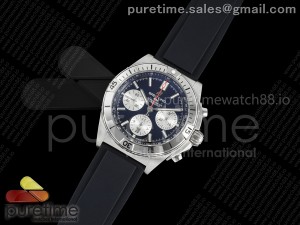 Chronomat B01 42mm SS TF 1:1 Best Edition Black/Silver Dial on Black Rubber Strap A7750 V2