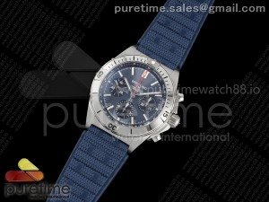 Chronomat B01 42mm SS TF 1:1 Best Edition Blue Dial on Blue Rouleaux Strap A7750 V2
