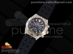 Chronomat B01 42mm SS/RG TF 1:1 Best Edition Brown Dial on Black Rouleaux Strap A7750 V2